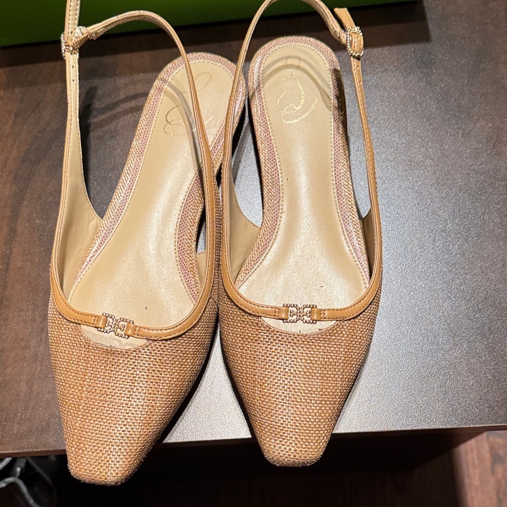 Sam Edelman Tan Slingback Flats
